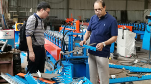 Drywall building material manufacturer visit China forming machine factory