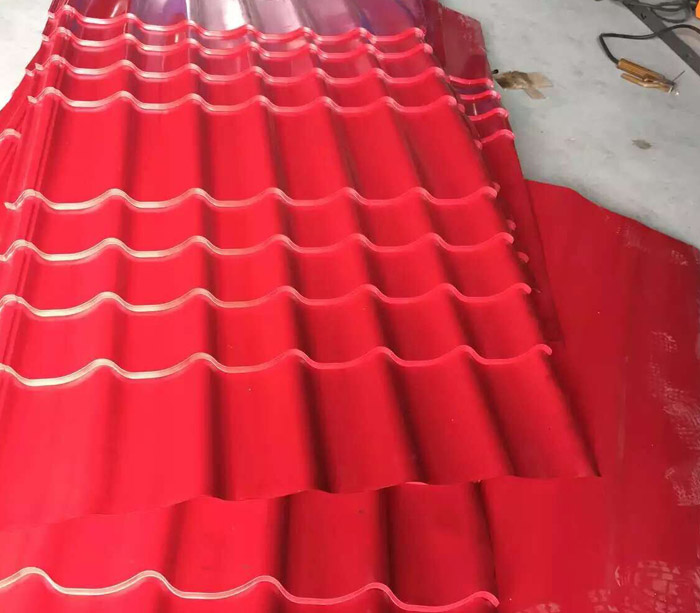 Bamboo type glazed step tile roofing panel roll forming machine 